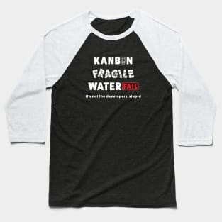 Kanban Agile Waterfall White Baseball T-Shirt